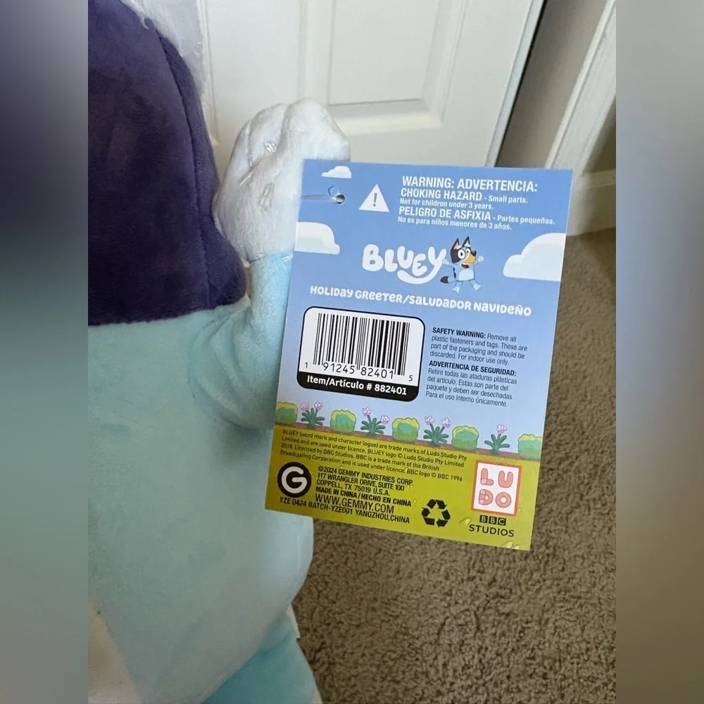 Bluey Christmas Greeter Gemmy New With Tags